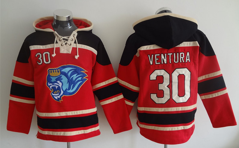 Royals 30 Yordano Ventura Red Champions All Stitched Hooded Sweatshirt