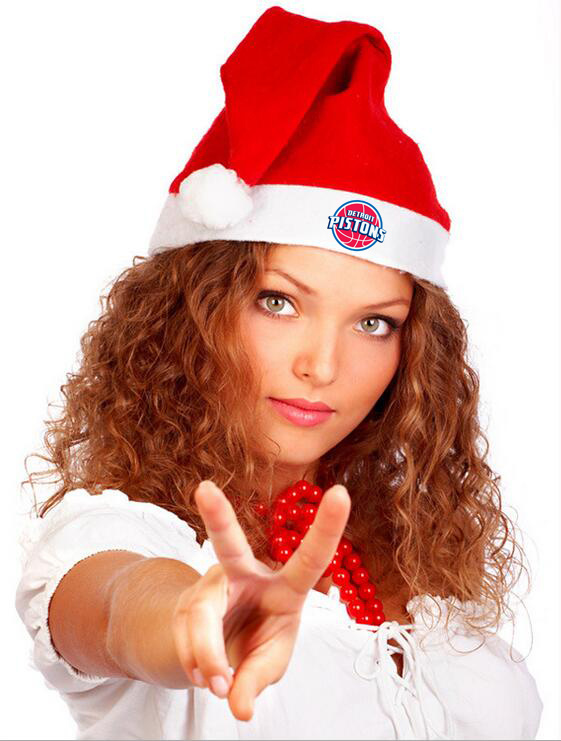 Pistons NBA Logo Santa Hat