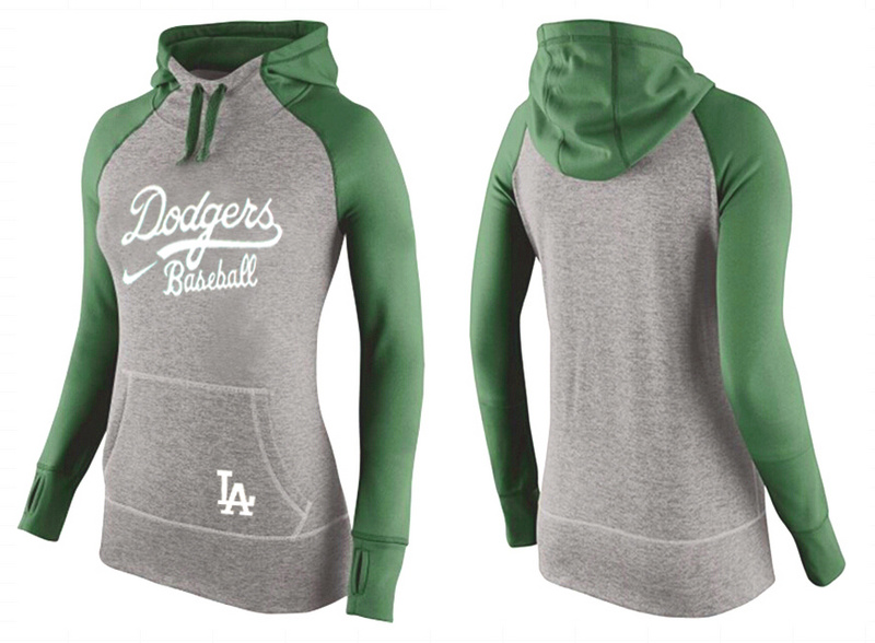 Dodgers Grey Pullover Women Hoodie4