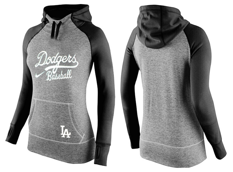 Dodgers Grey Pullover Women Hoodie8