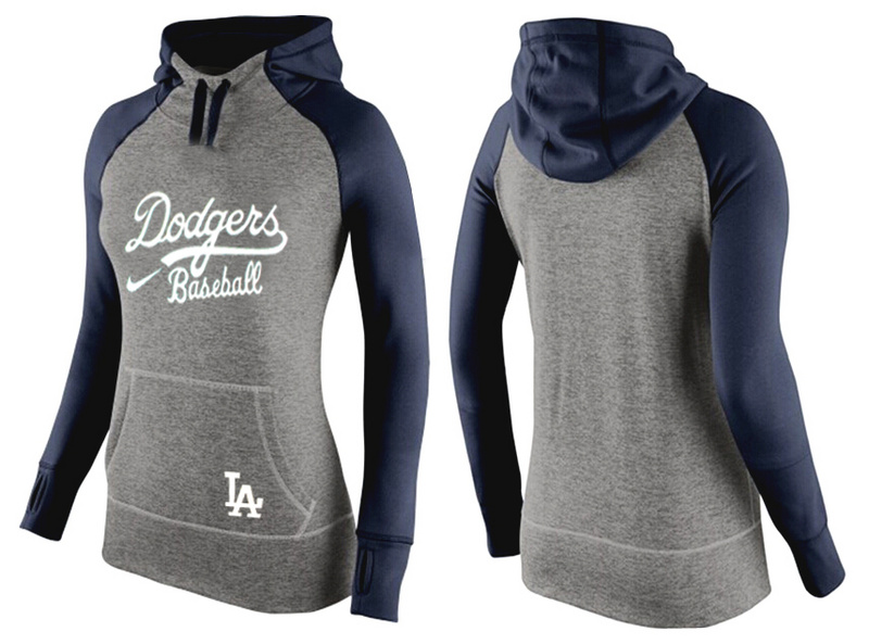 Dodgers Grey Pullover Women Hoodie9