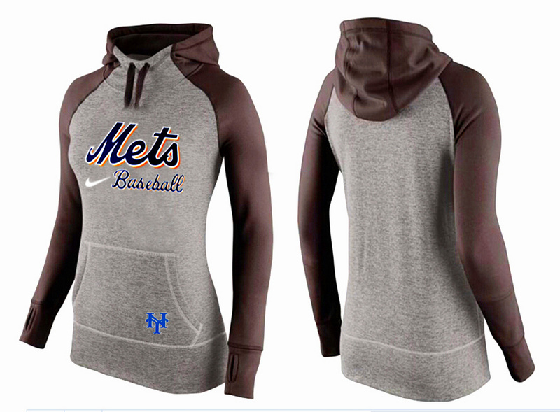 Mets Grey Pullover Women Hoodie4