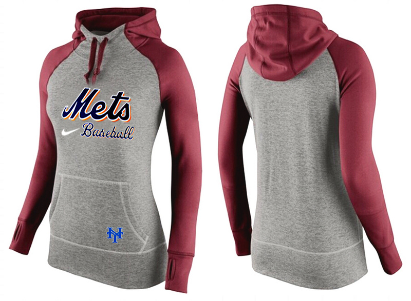 Mets Grey Pullover Women Hoodie7