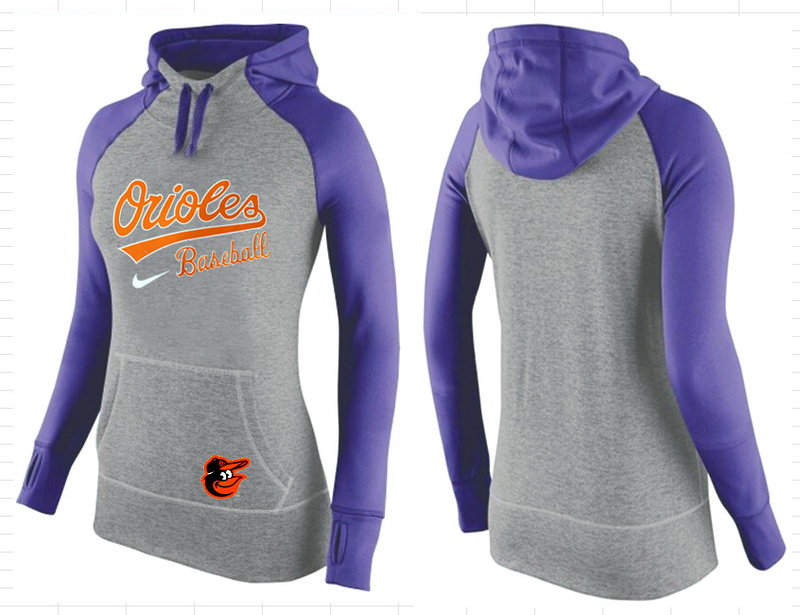 Orioles Grey Pullover Women Hoodie2 - Click Image to Close
