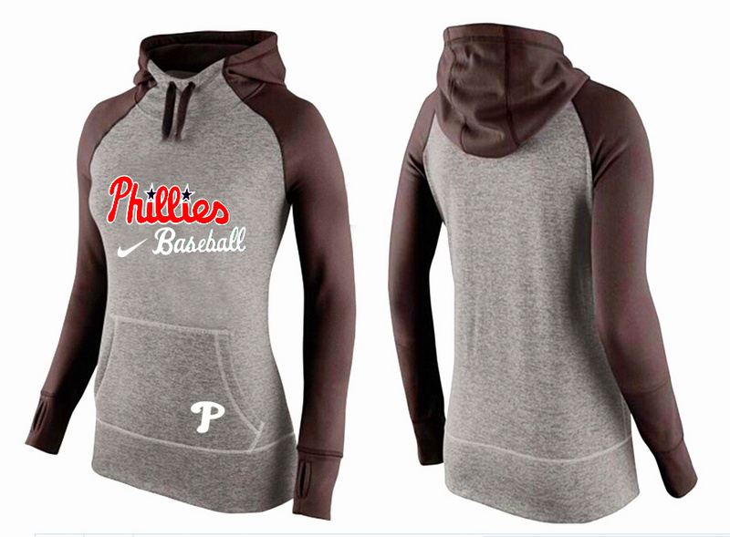 Phillies Grey Pullover Women Hoodie2 - Click Image to Close