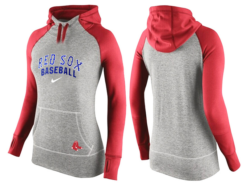 Red Sox Grey Pullover Women Hoodie4