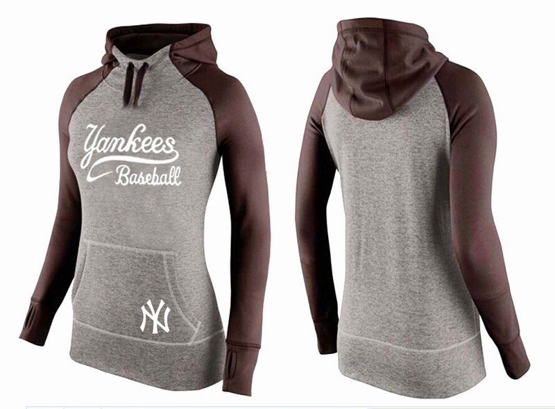 Yankees Grey Pullover Women Hoodie