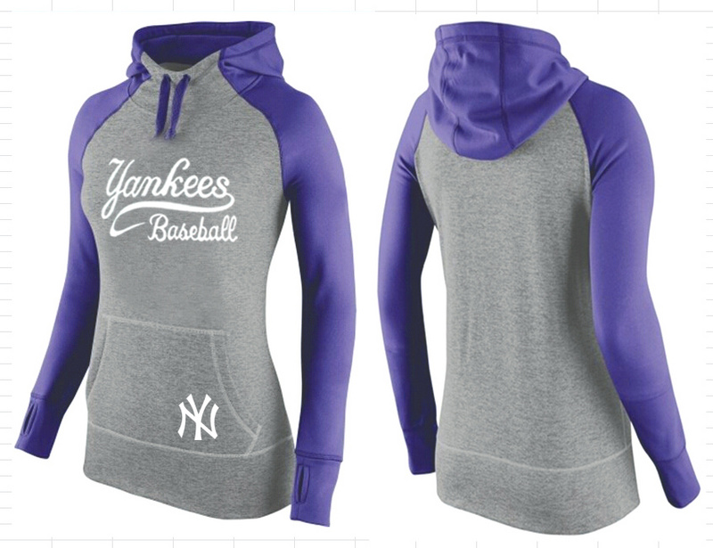 Yankees Grey Pullover Women Hoodie2