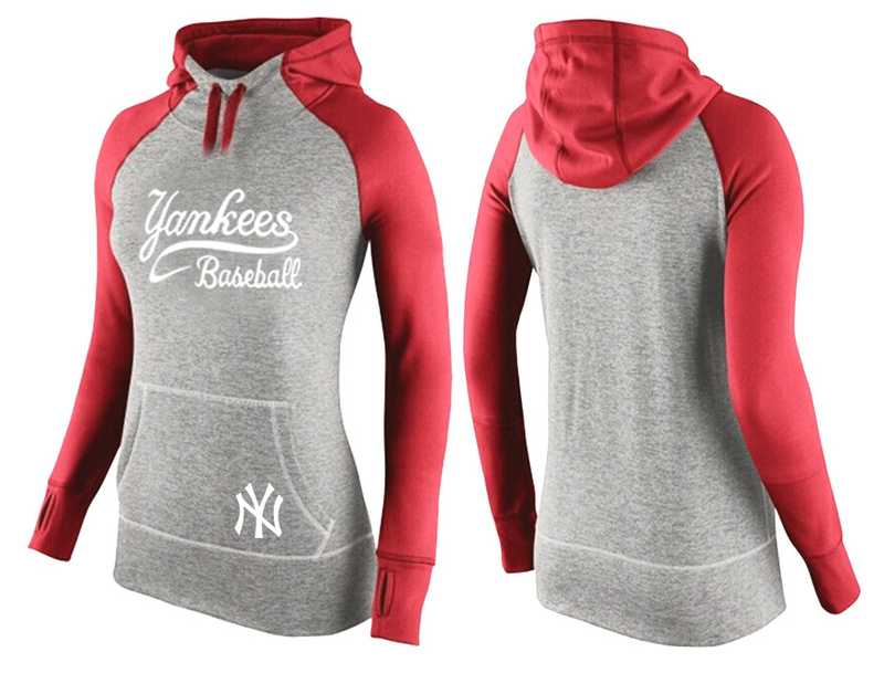 Yankees Grey Pullover Women Hoodie8 - Click Image to Close