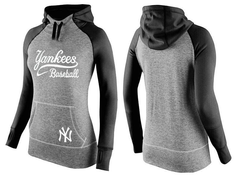 Yankees Grey Pullover Women Hoodie9