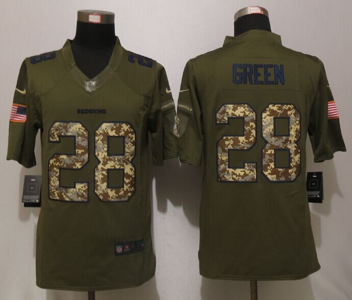 Nike Redskins 28 Darrell Green Green Salute To Service Limited Jersey