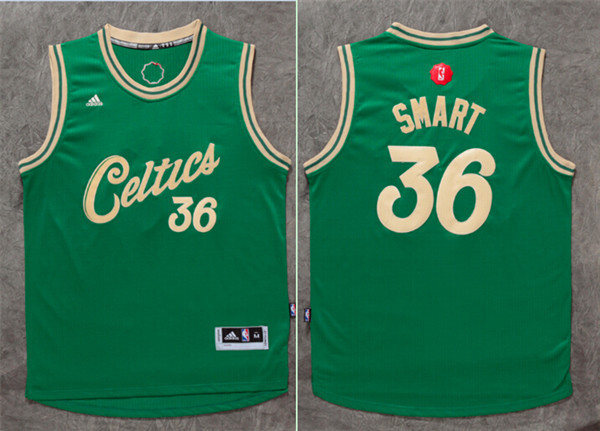 Celtics 36 Marcus Smart Green 2015-16 Christmas Day Swingman Jersey