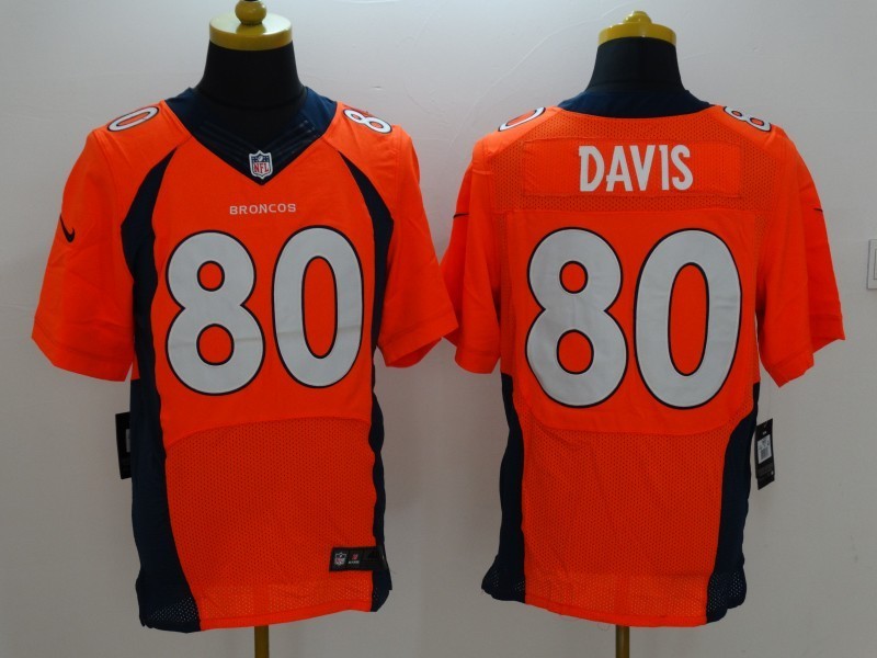 Nike Broncos 80 Vernon Davis Orange Elite Jersey