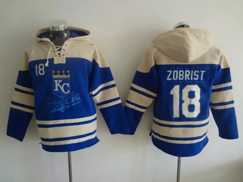 Royals 18 Ben Zobrist Blue Hooded Jersey