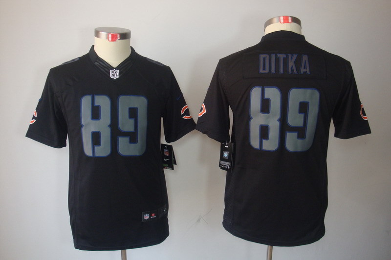 Nike Bears 89 Mike Ditka Black Impact Limited Youth Jersey