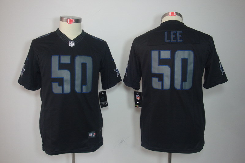 Nike Cowboys 50 Sean Lee Black Impact Limited Youth Jersey