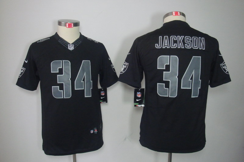 Nike Raiders 34 Bo Jackson Black Impact Limited Youth Jersey