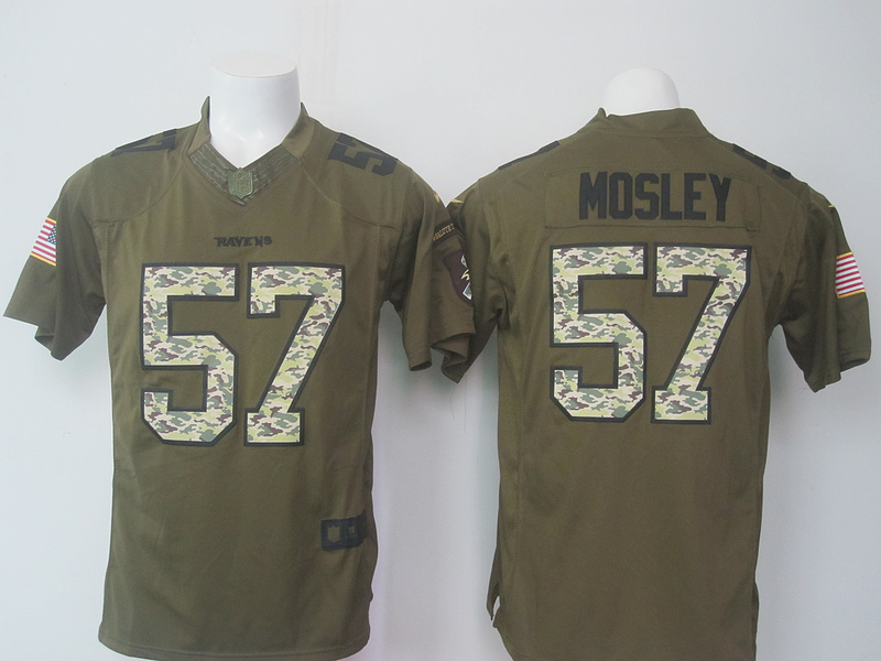 Nike Ravens 57 C.J. Mosley Green Salute To Service Limited Jersey