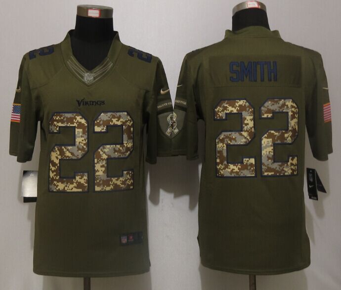 Nike Vikings 22 Harrison Smith Green Salute To Service Limited Jersey