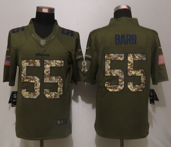 Nike Vikings 55 Anthony Barr Green Salute To Service Limited Jersey