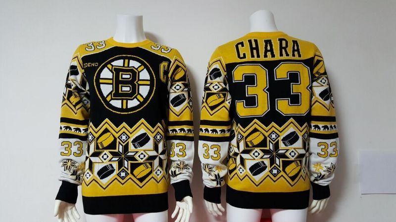 Bruins 33 Zdeno Chara Yellow Men's Ugly Sweater - Click Image to Close