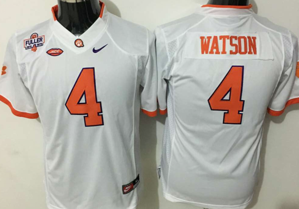 Clemson Tigers 4 Deshaun Watson White College Youth Jersey