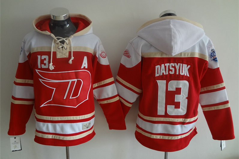 Red Wings 13 Pavel Datsyuk Red 2016 Stadium Series All Stitched Hooded Sweatshirt