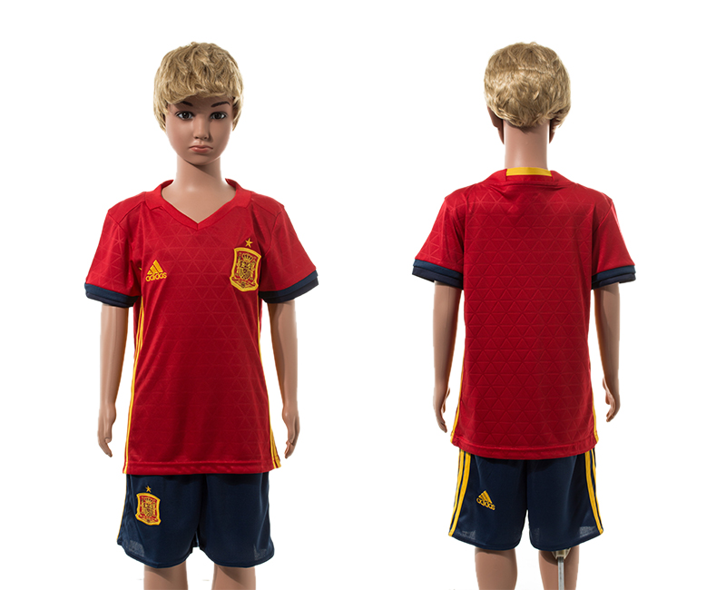 Spain Home UEFA Euro 2016 Youth Jersey