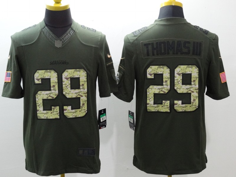 Nike Seahawks 29 Earl Thomas III Green Salute To Service Limited Jersey