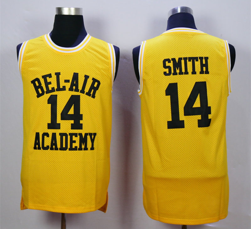 Bel-Air Academy 14 Will Smith Gold Basketball Jersey