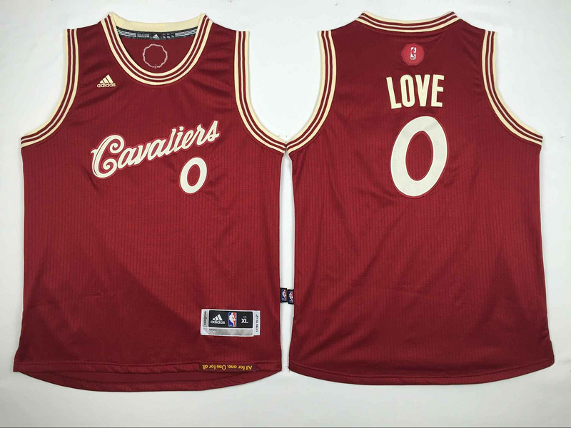 Cavaliers 0 Kevin Love Red 2015-16 Christmas Day Swingman Youth Jersey