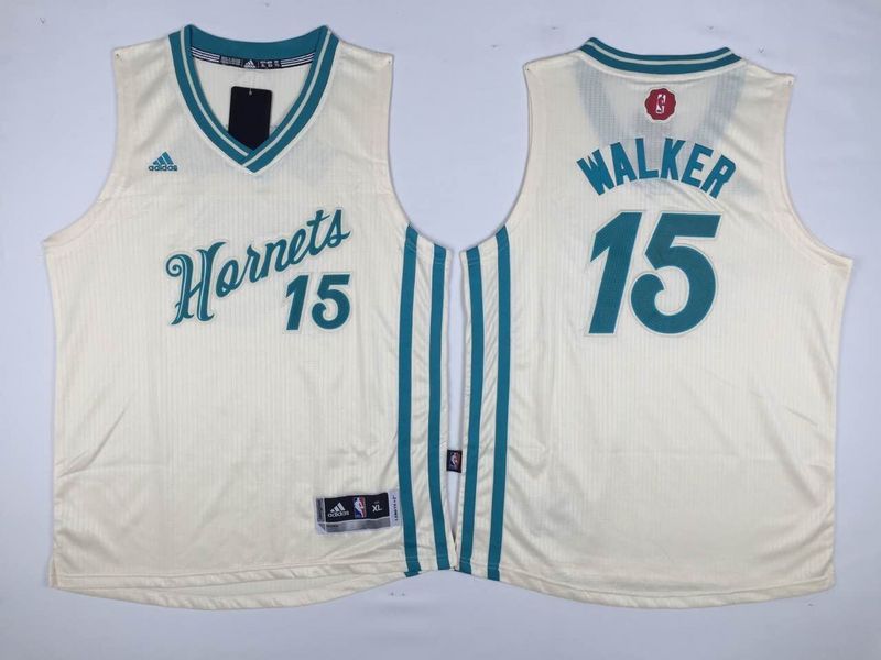 Hornets 15 Kemba Walker Cream 2015-16 Christmas Day Swingman Youth Jersey - Click Image to Close