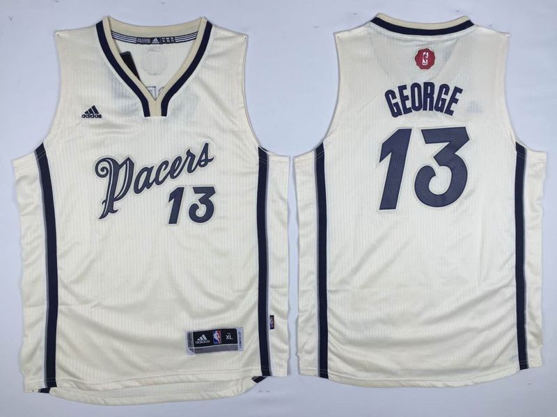 Pacers 13 Paul George Cream 2015-16 Christmas Day Swingman Youth Jersey