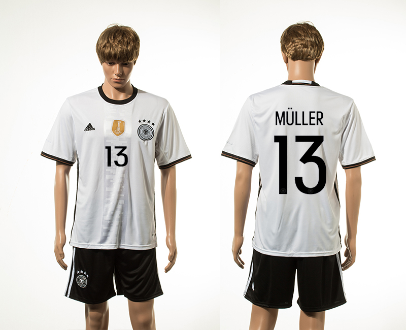 Germany 13 MULLER Home UEFA Euro 2016 Jersey