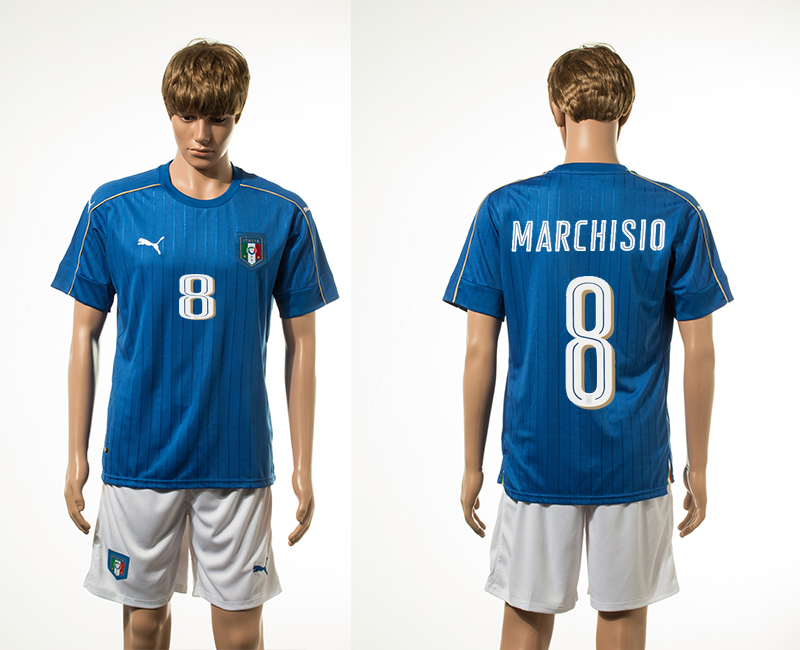 Italy 8 MARCHISIO Home UEFA Euro 2016 Jersey