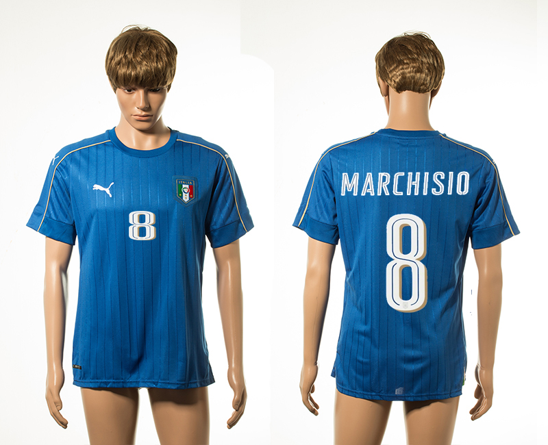 Italy 8 MARCHISIO Home UEFA Euro 2016 Thailand Jersey