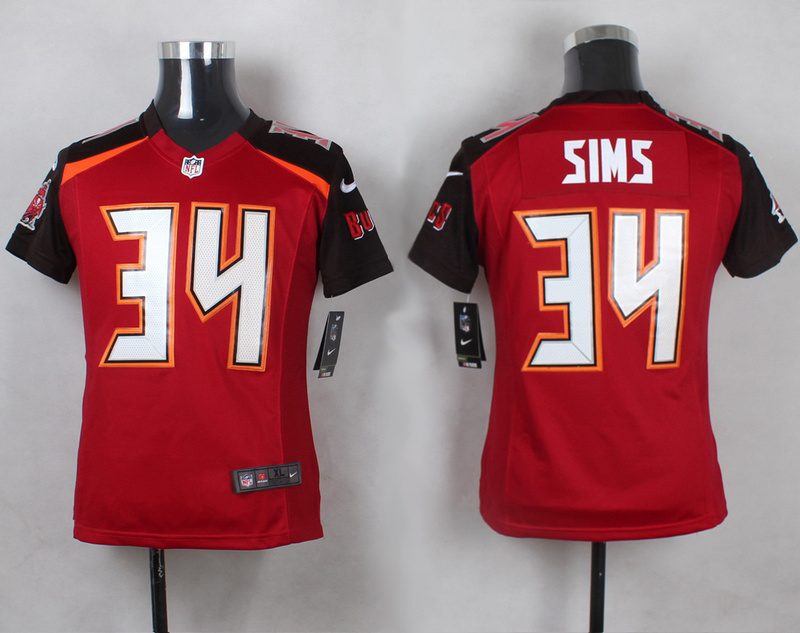 Nike Buccaneers 34 Charles Sims Red Youth Game Jersey