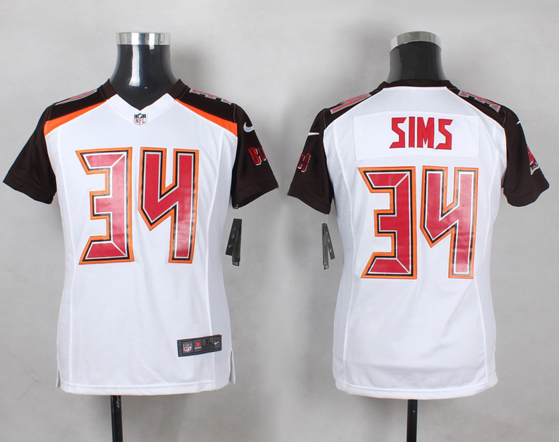 Nike Buccaneers 34 Charles Sims White Youth Game Jersey
