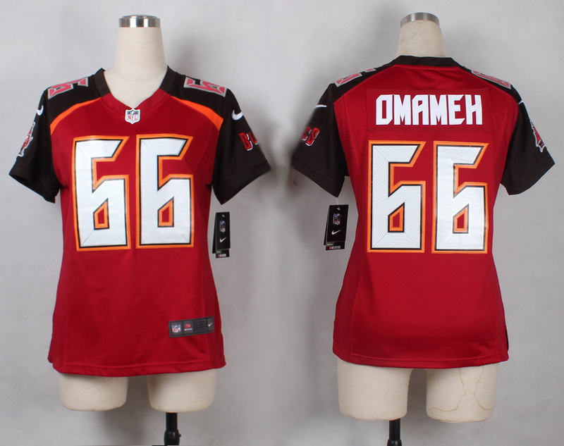 Nike Buccaneers 66 Patrick Omameh Red Women Game Jersey - Click Image to Close