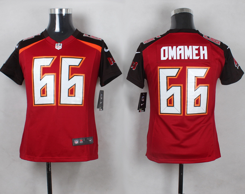 Nike Buccaneers 66 Patrick Omameh Red Youth Game Jersey - Click Image to Close