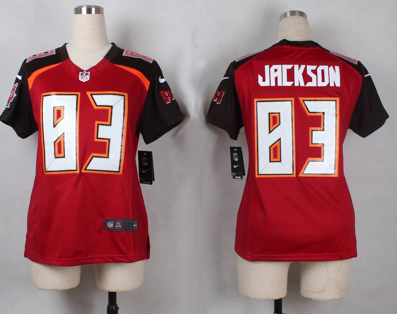 Nike Buccaneers 83 Vincent Jackson Red Women Game Jersey - Click Image to Close
