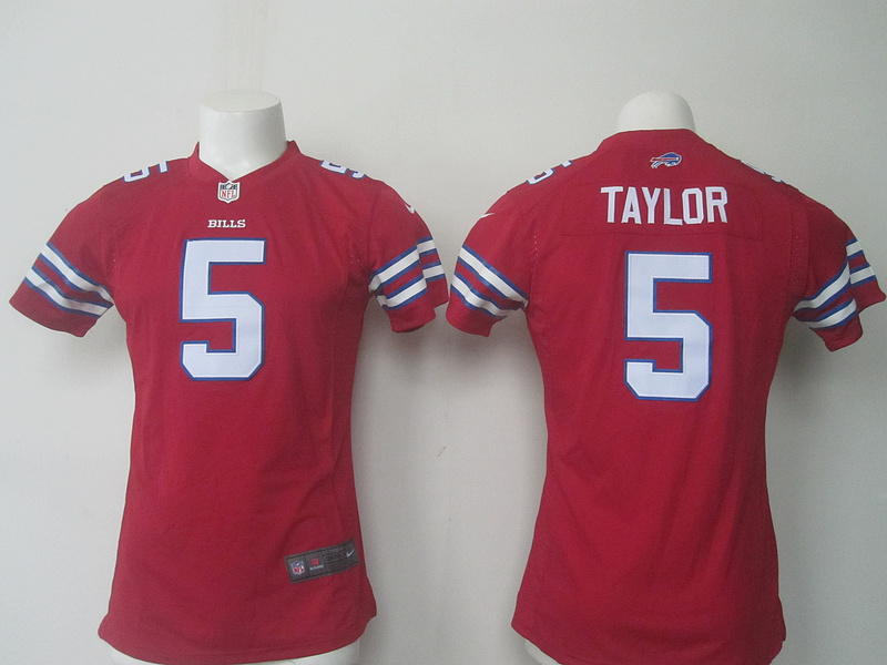 Nike Bills 5 Tyrod Taylor Red Women Game Jersey