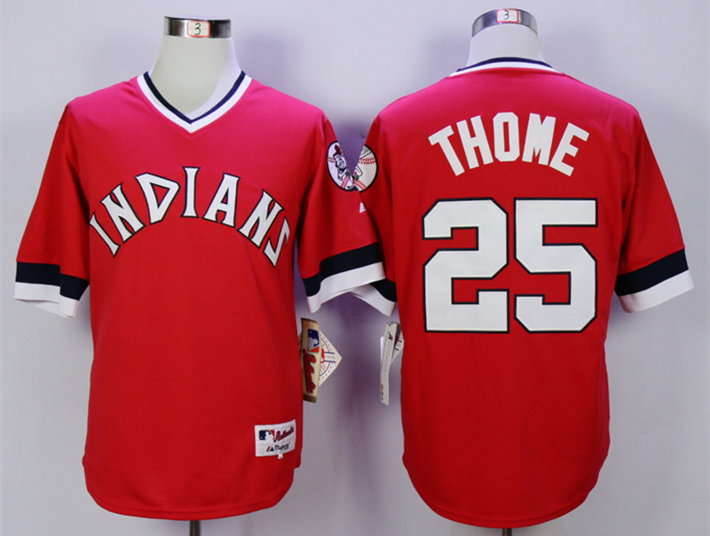 Indians 25 Jim Thome Red 1978 Turn Back The Clock Jersey - Click Image to Close