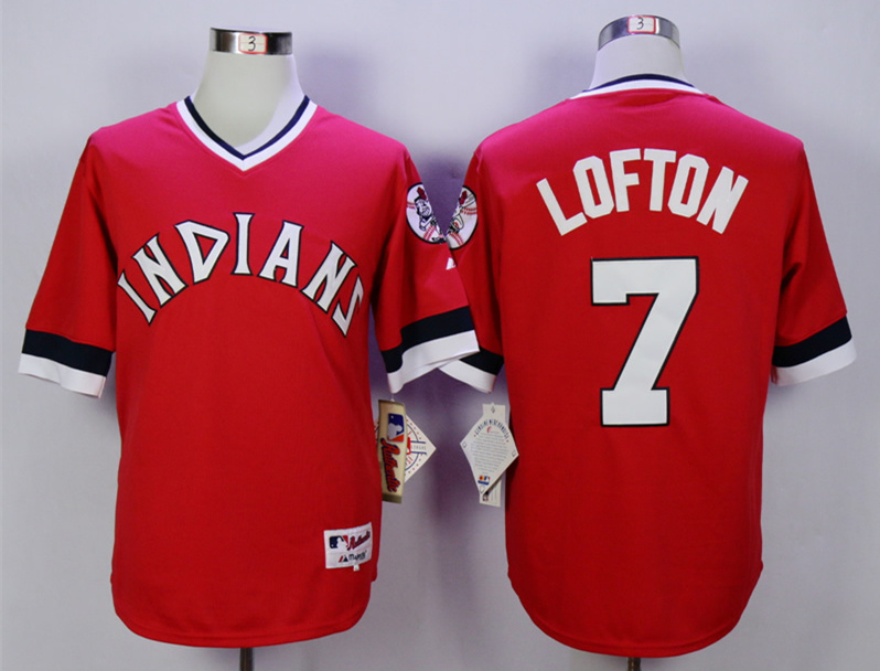 Indians 7 Kenny Lofton Red 1978 Turn Back The Clock Jersey - Click Image to Close
