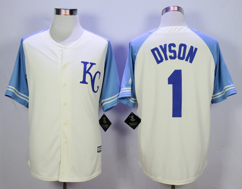 Royals 1 Jarrod Dyson Cream New Cool Base Jersey