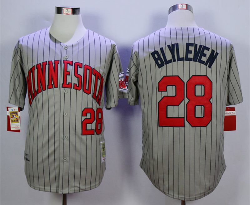 Twins 28 Bert Blyleven Grey 1987 Throwback Jersey - Click Image to Close