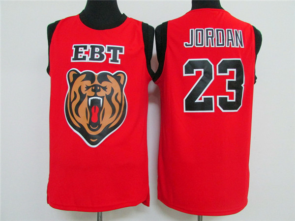 EBT 23 Michael Jordan Red High School Jersey