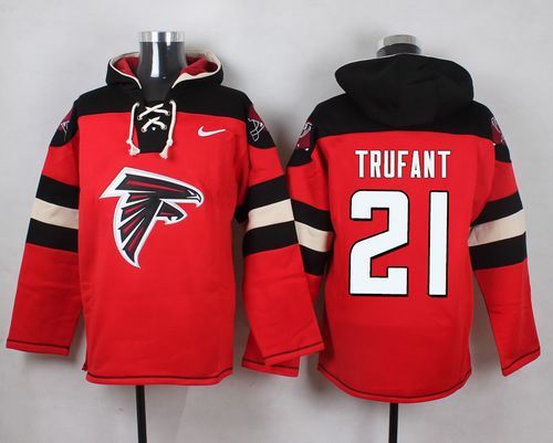 Nike Falcons 21 Desmond Trufant Red Hooded Jersey