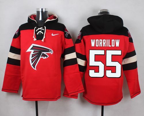 Nike Falcons 55 Paul Worrilow Red Hooded Jersey