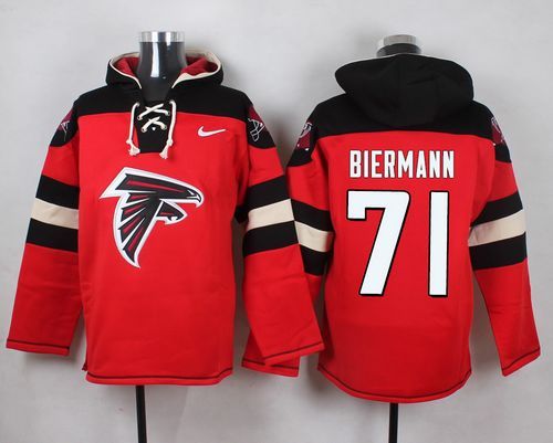 Nike Falcons 71 Kroy Biermann Red Hooded Jersey